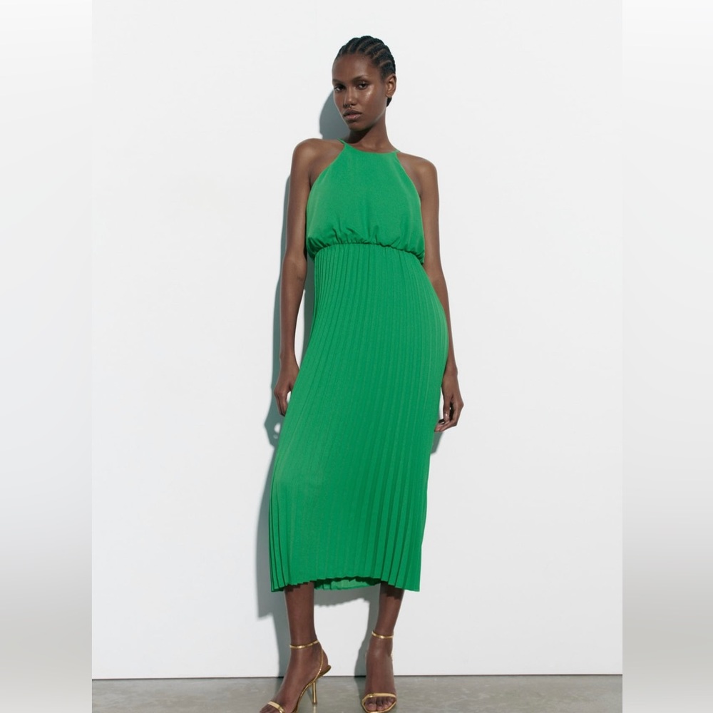Zara Pleated Midi Dress